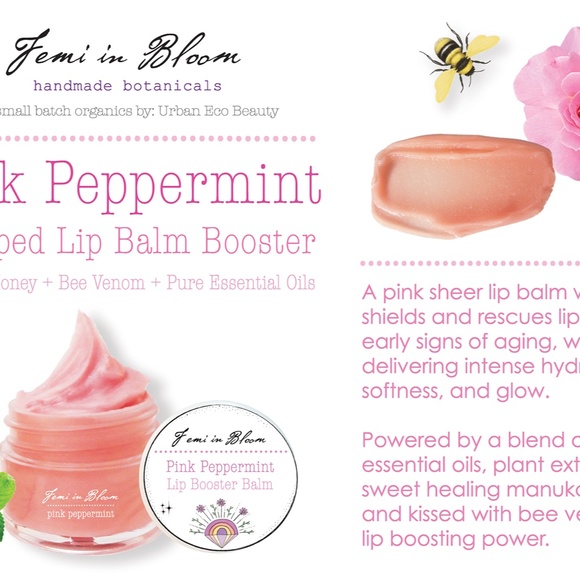 Pink Peppermint Organic Whipped Lip Balm Booster Treatment / Organic Skin Care - Picture 4 of 16